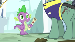 Size: 960x540 | Tagged: safe, screencap, character:constructicorn, character:spike, episode:princess spike, g4, my little pony: friendship is magic, construction pony, cutie mark, hammer, nails