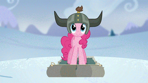 Size: 512x288 | Tagged: safe, screencap, character:berry punch, character:berryshine, character:cherry jubilee, character:gummy, character:pinkie pie, character:princess cadance, character:promontory, character:snowbutt mctwinkles, species:sheep, episode:party pooped, g4, my little pony: friendship is magic, animated, bed, big no, dodge junction, epic fail, friendship express, helmet, manehattan, pinkie logic, ponyville, screaming, sled, snow, sugarcube corner, yaket range, yakyakistan, yeti