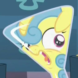 Size: 350x350 | Tagged: safe, screencap, character:lemon hearts, episode:amending fences, g4, my little pony: friendship is magic, beaker, erlenmeyer flask, faec, flaskhead hearts, horrified, reaction image, solo, wat, younger