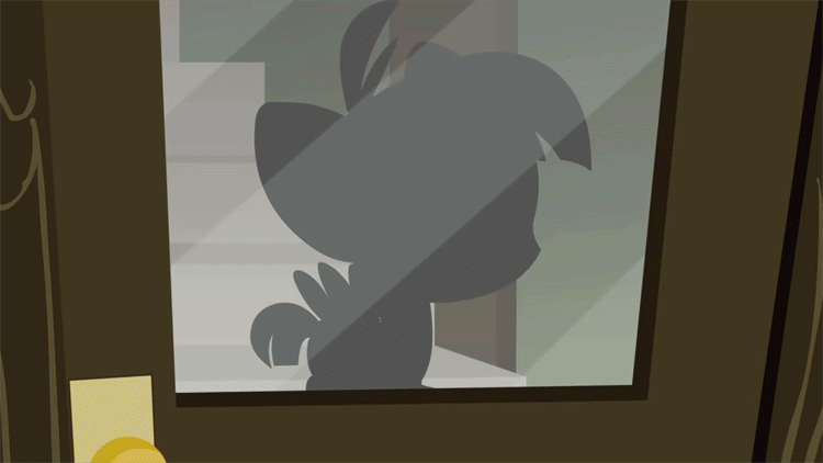 Size: 750x422 | Tagged: safe, screencap, character:featherweight, episode:ponyville confidential, g4, my little pony: friendship is magic, adorkable, animated, cute, door, dork, featherbetes, floating