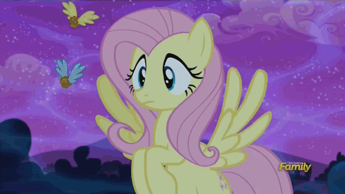 Size: 500x281 | Tagged: safe, screencap, character:flutterbat, character:fluttershy, character:mane moon, species:pegasus, species:pony, episode:do princesses dream of magic sheep?, animated, biting, crescent pony, discovery family, discovery family logo, female, house, male, mare, monster, monster house, muffin, night, species swap, stallion, transformation, winged muffin