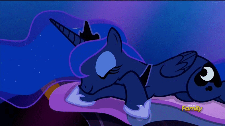 Size: 790x444 | Tagged: safe, screencap, character:princess luna, species:alicorn, species:pony, episode:do princesses dream of magic sheep?, animated, cute, dream, female, flower, full moon, giant flower, giant mushroom, glowing flower, glowing mushroom, luna's dream, mare, moon, night, sleeping