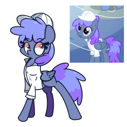 Size: 1280x1280 | Tagged: safe, artist:turtlefarminguy, screencap, character:blueberry punch, character:peppermint crunch, species:pegasus, species:pony, background pony, cropped, solo, weather factory uniform