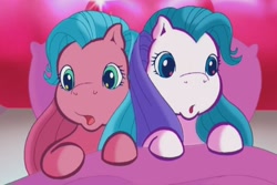 Size: 863x575 | Tagged: safe, screencap, character:heart bright, character:star flight, episode:two for the sky, g3, :o, a very pony place, bed, shipping fuel