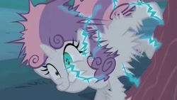 Size: 1280x720 | Tagged: safe, screencap, character:sweetie belle, episode:family appreciation day, g4, my little pony: friendship is magic, electrocution, sweetiebuse