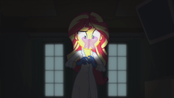 Size: 1920x1080 | Tagged: safe, screencap, character:sunset shimmer, episode:the science of magic, equestria girls:friendship games, g4, my little pony:equestria girls, solo, sunset the science gal