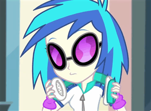 Size: 300x220 | Tagged: safe, screencap, character:dj pon-3, character:vinyl scratch, episode:music to my ears, equestria girls:rainbow rocks, g4, my little pony:equestria girls, animated, solo