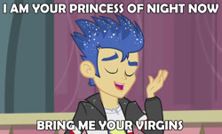 Size: 1280x774 | Tagged: safe, screencap, character:flash sentry, character:princess luna, character:vice principal luna, episode:a banner day, equestria girls:friendship games, g4, my little pony:equestria girls, hippie, i am your god now bring me your virgins, meme, nerd, vice principal luna, waifu thief