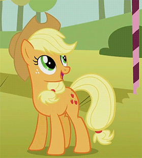 Size: 279x310 | Tagged: safe, screencap, character:applejack, species:earth pony, species:pony, episode:fall weather friends, g4, my little pony: friendship is magic, animated, applejack's hat, blinking, clothing, cowboy hat, cropped, cute, female, happy, hat, hoofy-kicks, horses doing horse things, jackabetes, mare, open mouth, rearing, smiling, solo, talking