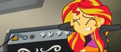 Size: 752x323 | Tagged: safe, screencap, character:sunset shimmer, equestria girls:rainbow rocks, g4, my little pony:equestria girls, bad singing