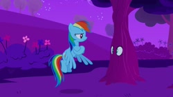 Size: 1280x720 | Tagged: safe, screencap, character:fluttershy, character:rainbow dash, episode:hurricane fluttershy, g4, my little pony: friendship is magic, fluttertree, tree costume