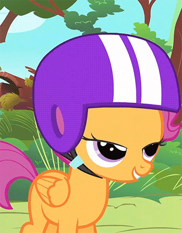 Size: 368x471 | Tagged: safe, screencap, character:scootaloo, species:pegasus, species:pony, episode:the cutie mark chronicles, g4, my little pony: friendship is magic, animated, cropped, cute, cutealoo, helmet, hoofy-kicks, rearing, solo