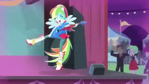 Size: 480x270 | Tagged: safe, screencap, character:bright idea, character:cherry crash, character:drama letter, character:mystery mint, character:nolan north, character:rainbow dash, character:velvet sky, character:watermelody, episode:a perfect day for fun, equestria girls:rainbow rocks, g4, my little pony:equestria girls, animated, background human, brawly beats, bright idea, cherry crash, chloe commons, nolan north, ponied up, teddy t. touchdown, velvet sky