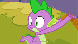 Size: 1366x768 | Tagged: safe, screencap, character:spike, species:dragon, episode:hurricane fluttershy, g4, my little pony: friendship is magic, male, solo, star trek, star trek: the next generation, youtube caption, youtube link