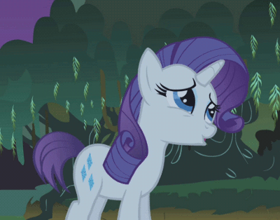 Size: 400x314 | Tagged: safe, screencap, character:rarity, species:pony, species:unicorn, animated, female, mare, smiling, solo