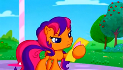 Size: 655x375 | Tagged: safe, screencap, character:scootaloo (g3), episode:sweetie belle's gumball house surprise, g3.5, reading, solo