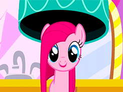 Size: 245x184 | Tagged: safe, screencap, character:pinkamena diane pie, character:pinkie pie, episode:the best night ever, g4, my little pony: friendship is magic, animated, cute, cuteamena, grin, happy, mane inflation, smiling