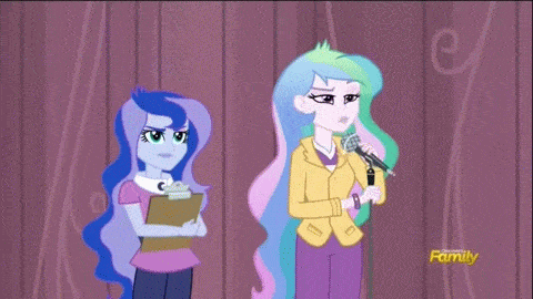 Size: 480x270 | Tagged: source needed, useless source url, safe, screencap, character:princess celestia, character:princess luna, character:principal celestia, character:vice principal luna, equestria girls:friendship games, g4, my little pony:equestria girls, animated, celestia is not amused, discovery family logo, luna is not amused, unamused, vice principal luna