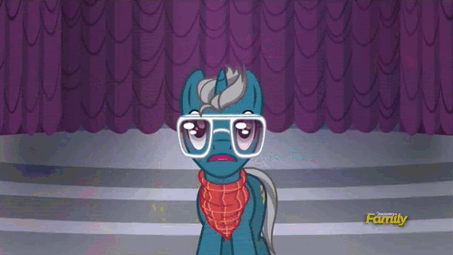 Size: 500x281 | Tagged: safe, screencap, character:fashion plate, episode:canterlot boutique, g4, my little pony: friendship is magic, animated, discovery family, discovery family logo, floppy ears, glasses, solo, sunglasses