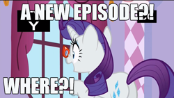 Size: 960x540 | Tagged: safe, screencap, character:rarity, episode:canterlot boutique, g4, my little pony: friendship is magic, excited, glasses, hype, image macro, meme, meta, nose wrinkle, rarity's glasses, solo