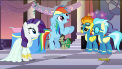 Size: 1920x1080 | Tagged: safe, screencap, character:fine line, character:misty fly, character:rainbow dash, character:rarity, character:spitfire, character:star gazer, episode:rarity investigates, g4, my little pony: friendship is magic, starry eyes, wonderbolts