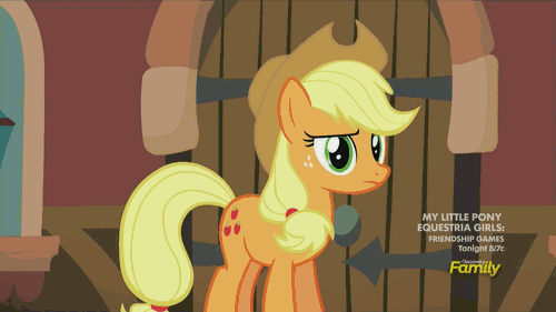 Size: 500x281 | Tagged: safe, screencap, character:applejack, character:blue peeler, character:pearly stitch, character:rarity, character:viola, character:waxton, episode:made in manehattan, g4, my little pony: friendship is magic, animated, charlie brown, charlie horse, concession stand, discovery family, discovery family logo, jack hammer, lucy's advice booth, peanuts, raised eyebrow, stool, winning goal