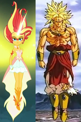 Size: 644x966 | Tagged: safe, screencap, character:daydream shimmer, character:sunset shimmer, equestria girls:friendship games, g4, my little pony:equestria girls, broly, comparison, daydream shimmer, dragon ball z, super saiyan