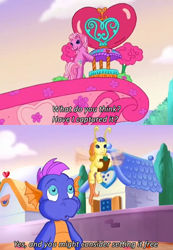 Size: 498x720 | Tagged: safe, screencap, character:pinkie pie, character:spike, character:spike (g3), character:zipzee, species:breezies, episode:the princess promenade, g3, balloon, float, subtitles