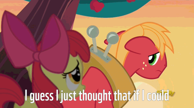 Size: 640x358 | Tagged: safe, screencap, character:apple bloom, character:big mcintosh, species:earth pony, species:pony, episode:brotherhooves social, g4, my little pony: friendship is magic, animated, brother and sister, caption, equestria's best big brother, female, floppy ears, male, stallion, subtitles