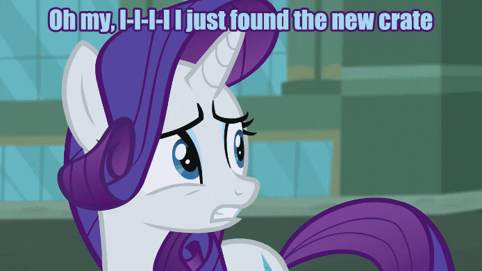Size: 694x390 | Tagged: safe, screencap, character:applejack, character:beaude mane, character:rarity, episode:made in manehattan, g4, my little pony: friendship is magic, animated, caption, clothing, colored, gabe newell, hat, key, meme, out of context, reaction image, shoes, stinky bottom, subtitles, team fortress 2