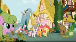 Size: 1667x924 | Tagged: safe, screencap, character:apple bloom, character:cheerilee, character:daisy, character:derpy hooves, character:goldengrape, character:mochaccino, character:peach fuzz, character:rare find, character:scootaloo, character:snails, character:snips, character:sweetie belle, character:twist, species:earth pony, species:pegasus, species:pony, species:unicorn, episode:crusaders of the lost mark, g4, my little pony: friendship is magic, colt, cutie mark crusaders, female, filly, little red, magic, male, mare, stallion, telekinesis, the cmc's cutie marks