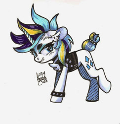 Size: 721x741 | Tagged: safe, artist:lazybread, character:rarity, species:pony, species:unicorn, g4, punkity, traditional art
