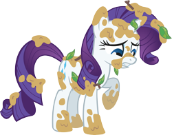 Size: 5779x4523 | Tagged: safe, artist:gyrotech, character:rarity, absurd resolution, mud, simple background, solo, transparent background, unhappy, vector