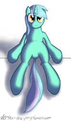 Size: 1024x1733 | Tagged: safe, artist:vertex-the-pony, character:lyra heartstrings, dock, looking at you, simple background, sitting, sitting lyra, smiling, solo