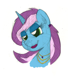 Size: 965x1072 | Tagged: safe, artist:flowbish, artist:gyrotech, edit, oc, oc only, oc:gyro tech, species:pony, species:unicorn, bust, color edit, colored, drag queen, male, portrait, sketch, stallion