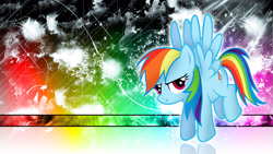 Size: 2560x1440 | Tagged: safe, artist:aloopyduck, artist:gyrotech, edit, character:rainbow dash, solo, wallpaper, wallpaper edit