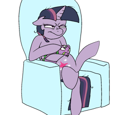 Size: 1000x938 | Tagged: safe, artist:bennimarru, character:mean twilight sparkle, character:spike, blofeld, chair, clone, colored, crossed legs, ernst stavro blofeld, flat colors, petting, simple background, squint, transparent background