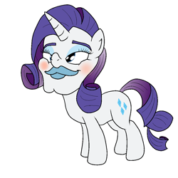 Size: 1000x1000 | Tagged: safe, artist:bennimarru, character:rarity, species:pony, colored, creepy, cursed image, eyebrows, flat colors, lipstick, plastic surgery, simple background, solo, wat, white background
