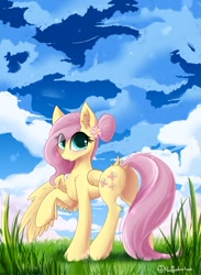 Size: 800x1091 | Tagged: safe, artist:muffinkarton, character:fluttershy, species:pegasus, species:pony, butt, cute, female, flutterbutt, looking back, mare, plot, shyabetes, solo