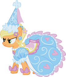 Size: 4745x5492 | Tagged: safe, artist:gyrotech, character:applejack, absurd resolution, clothing, dress, simple background, transparent background, vector