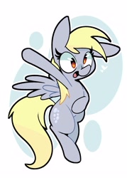 Size: 2500x3500 | Tagged: safe, artist:kindakismet, character:derpy hooves, species:pegasus, species:pony, g4, chibi, cute, flying, simple background, solo