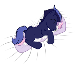 Size: 1000x862 | Tagged: safe, artist:gyrotech, character:sweetie belle, oc, oc:dreamsweet, species:earth pony, species:pony, body pillow, male, sleeping, stallion