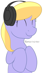 Size: 2098x3505 | Tagged: safe, artist:vertex-the-pony, character:cloud kicker, headphones, simple background, solo, transparent background