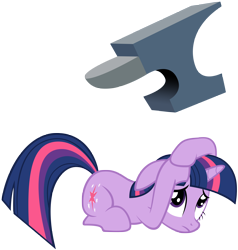 Size: 4406x4625 | Tagged: artist needed, source needed, useless source url, safe, character:twilight sparkle, character:twilight sparkle (unicorn), species:pony, species:unicorn, absurd resolution, anvil, simple background, solo, transparent background, vector