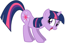 Size: 7582x4968 | Tagged: artist needed, source needed, useless source url, safe, character:twilight sparkle, character:twilight sparkle (unicorn), species:pony, species:unicorn, episode:the cutie pox, g4, my little pony: friendship is magic, absurd resolution, butt, cute, female, fun pose, look at my ass, mare, open mouth, simple background, solo, transparent background, twibutt, vector