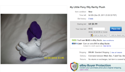 Size: 935x537 | Tagged: artist needed, safe, character:rarity, ebay, filly, irl, photo, plushie, wat