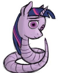 Size: 525x648 | Tagged: artist needed, safe, character:twilight sparkle, solo, species swap, twiworm, wat, worm
