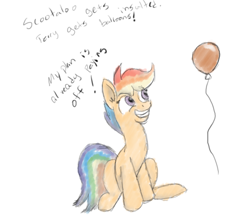 Size: 500x443 | Tagged: artist needed, safe, character:scootaloo, species:pegasus, species:pony, balloon, female, filly, sitting, solo, terry
