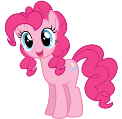 Size: 1935x1889 | Tagged: artist needed, safe, edit, character:pinkie pie, alternate hairstyle, cute, diapinkes, double mane, mullet, simple background, transparent background, vector