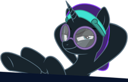 Size: 1250x800 | Tagged: artist needed, safe, oc, oc only, oc:nyx, species:alicorn, species:pony, alicorn oc, hooves on the table, meme, simple background, smug, solo, transparent background, vector, welcome home twilight